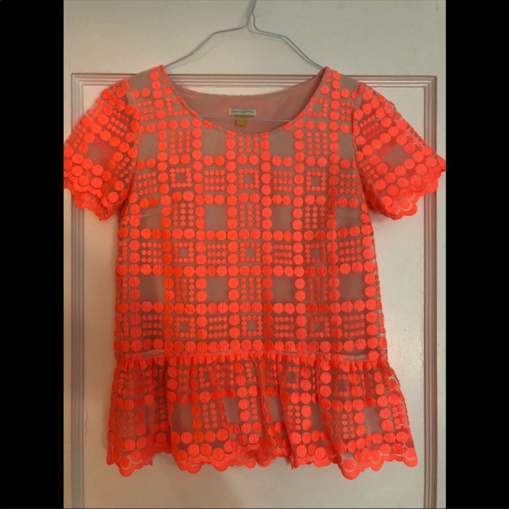 Leifsdottier neon peplum top